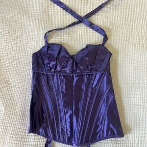 Purple Satin Corset Top